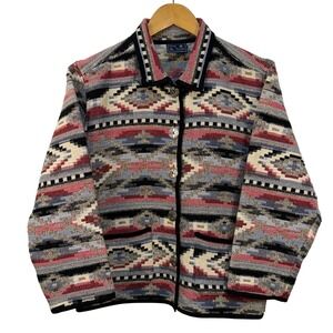 Jane Ashley Southwestern Tribal Blazer Jacket Women Small
